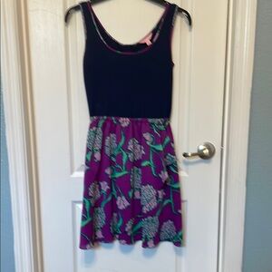 Lilly Pulitzer Navy and Purple Floral Dress